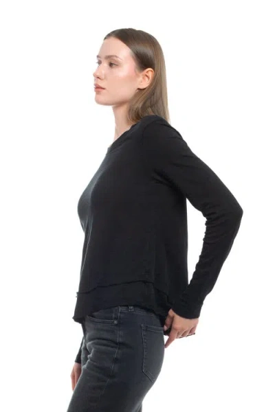 Wilt Clothing Long Sleeve Mock Layer Tee In Blue