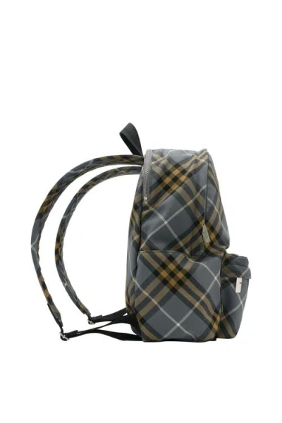 Burberry Small Check Backpack In Blue