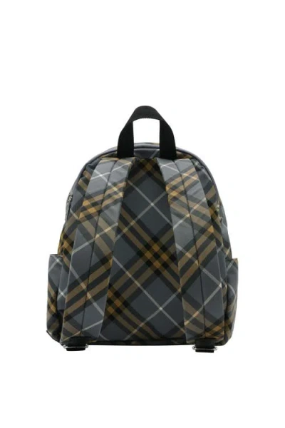 Burberry Small Check Backpack In Blue