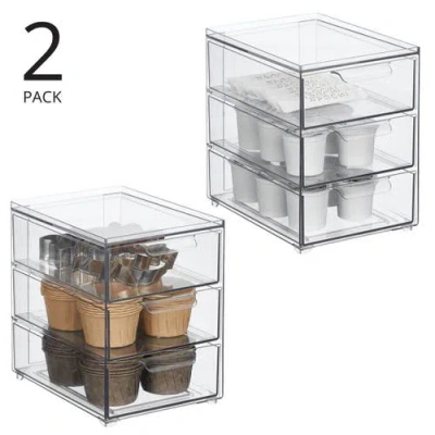 Mdesign 3-drawer Stackable Organizer In Transparent