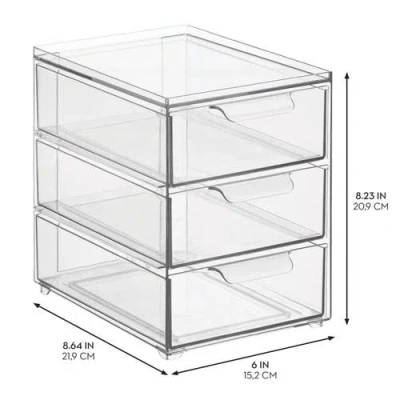 Mdesign 3-drawer Stackable Organizer In Transparent