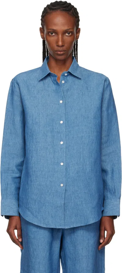 Rohe Chambray Buttoned Shirt In Blue
