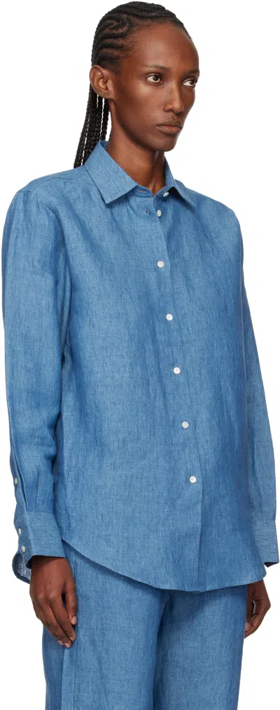Rohe Chambray Buttoned Shirt In Blue