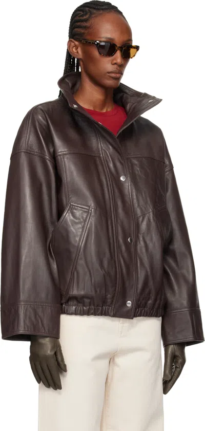 Rohe Reinvented Leather Jacket Earth In Brown