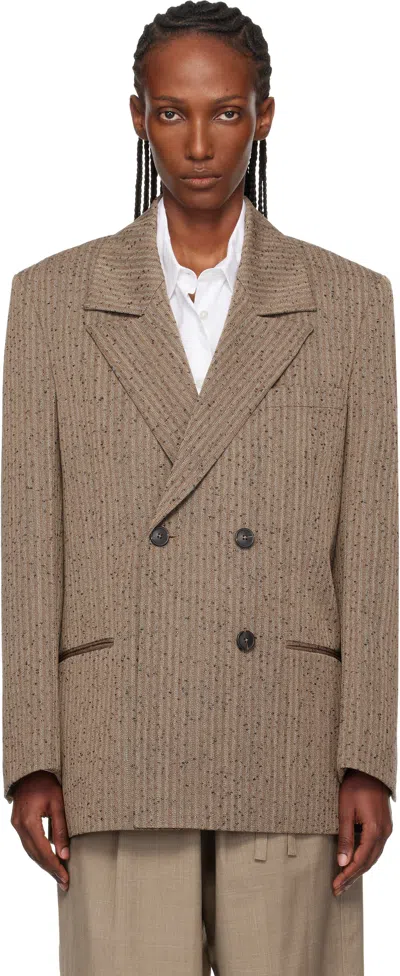 Rohe Herringbone Double-breasted Blazer In Green