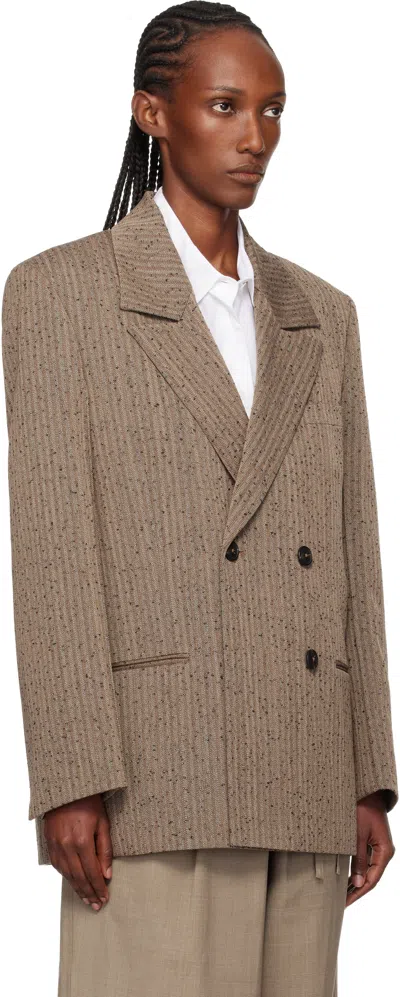Rohe Herringbone Double-breasted Blazer In Green