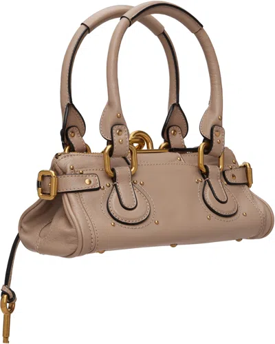 Chloé Paddington Pink Handbag With Two Top Handles And Padlock On The Front In Leather Woman