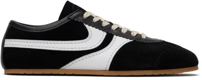 Dries Van Noten Sneakers Contrast Stitching Low Top Rubber Sole In Black