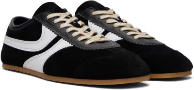 Dries Van Noten Sneakers Contrast Stitching Low Top Rubber Sole In Black