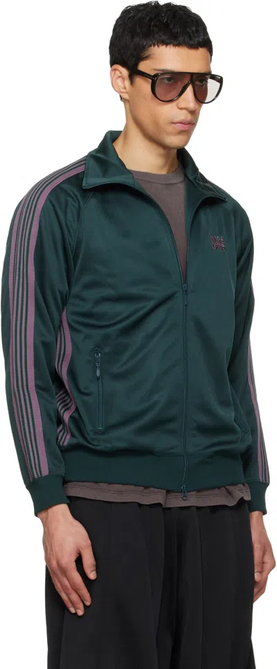Needles Green Poly Smooth Track Jacket In Green