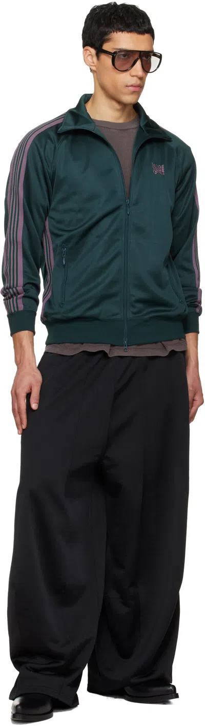 Needles Green Poly Smooth Track Jacket In Green
