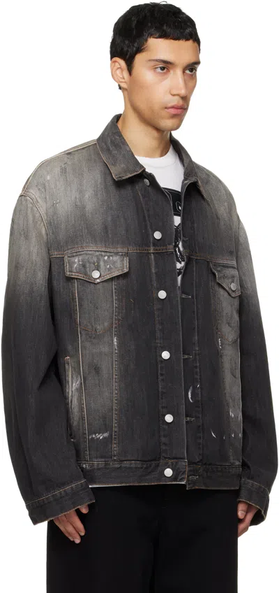 Acne Studios Black Oversized Denim Jacket In Black