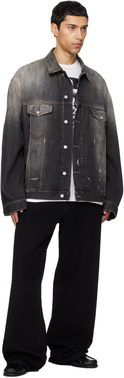 Acne Studios Black Oversized Denim Jacket In Black