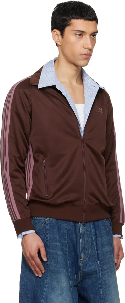 Needles Brown Poly Smooth Track Jacket In Brown