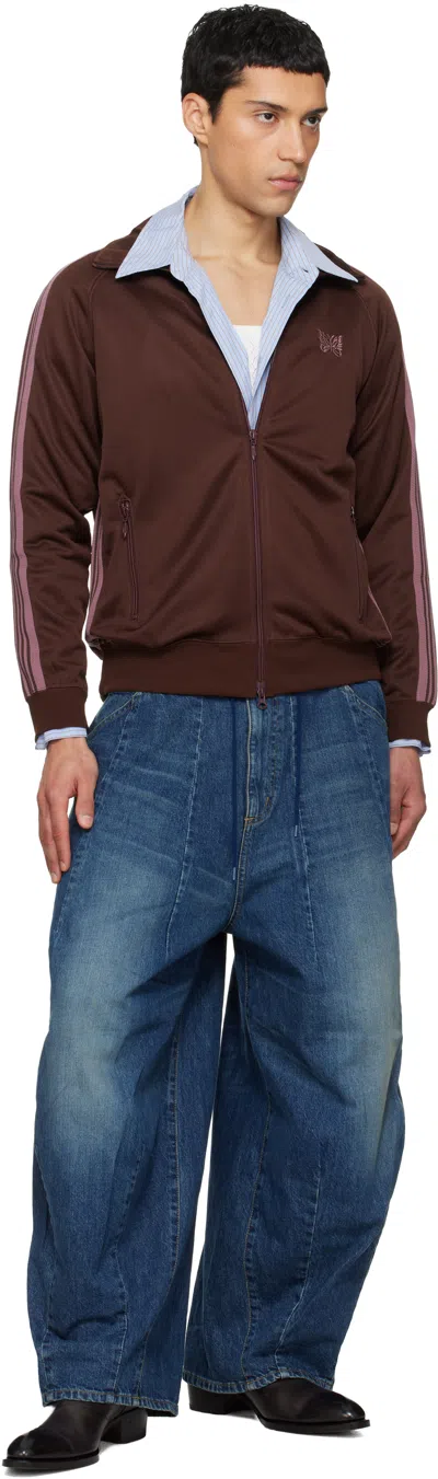 Needles Brown Poly Smooth Track Jacket In Brown