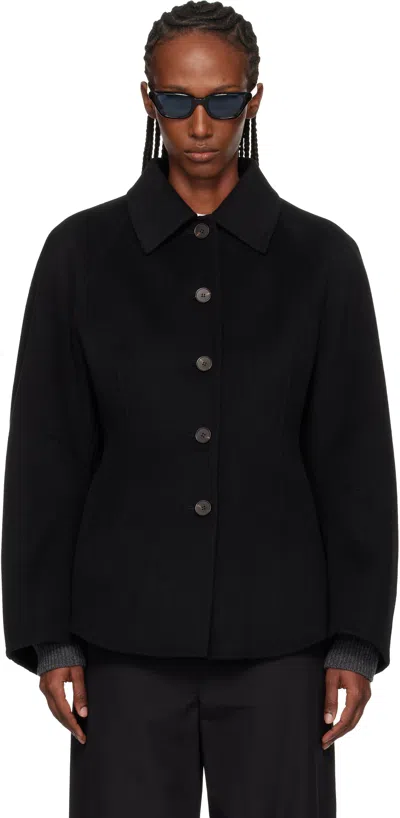 Rohe Sculptural Double-faced Wool Jacket Black In Black
