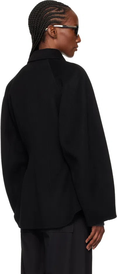Rohe Sculptural Double-faced Wool Jacket Black In Black