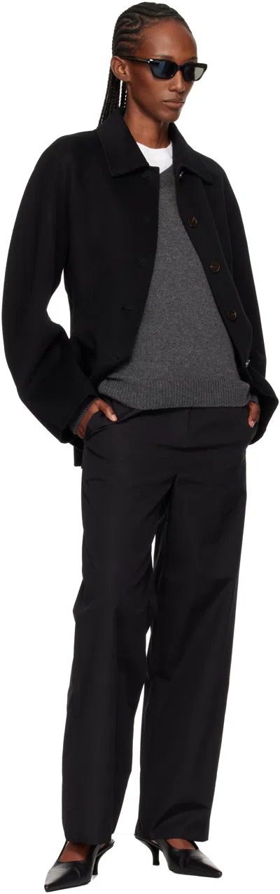 Rohe Sculptural Double-faced Wool Jacket Black In Black