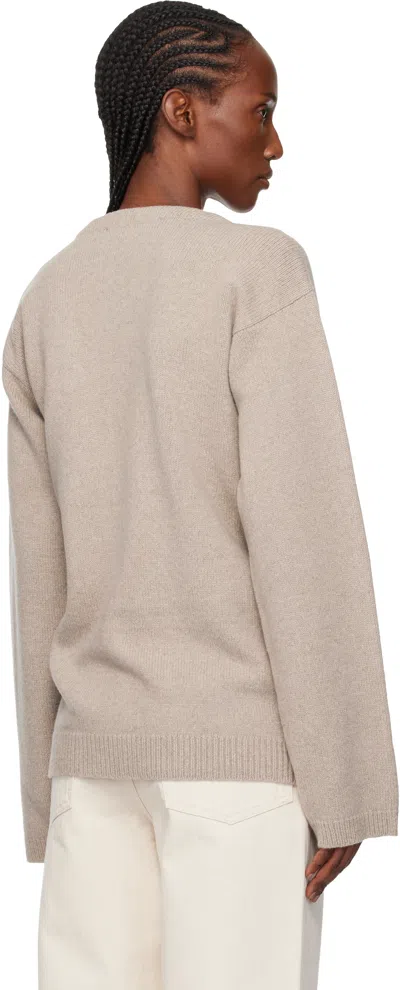 Rohe Off Shoulder Wool Cashmere Wrap Cardigan In Brown