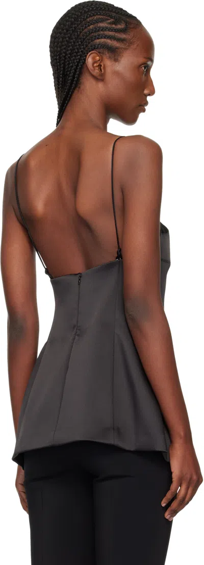 Rohe Paneled Duchesse-satin Peplum Bustier Top In Black