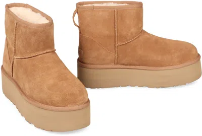 Ugg Classic Mini Platform Ankle Boots In Brown