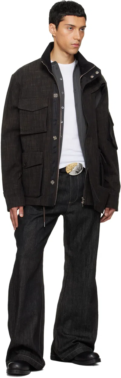 Nullus Black & Brown Deconstructed Multi-form M65 Jacket In Black