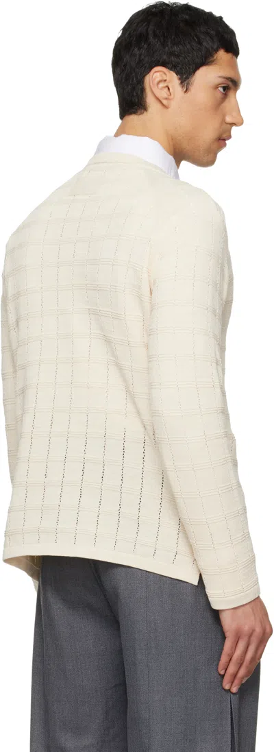 Nullus Off-white Cube Texture Knit Sweater In White