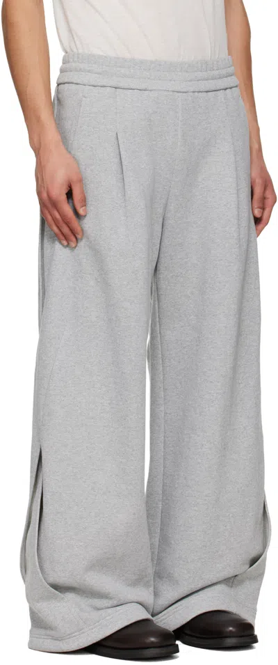 Nullus Gray Interweaved Sweatpants In Gray