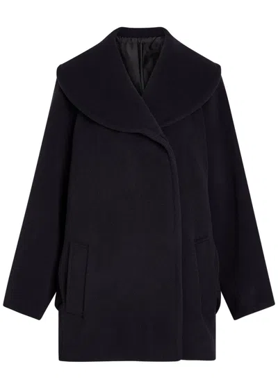 Alaïa Double-breasted Wool Coat In Blue