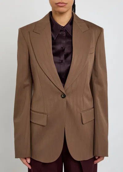 Stella Mccartney Buttoned Single-breasted Blazer In Brown