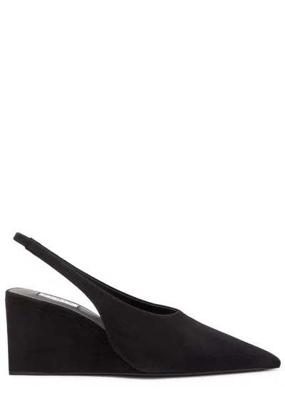 Alaïa Cube Wedge Slingbacks In Suede In Black