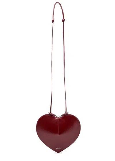 Alaïa Alaia Women Le Coeur Patent Leather Crossbody Bag In Burgundy
