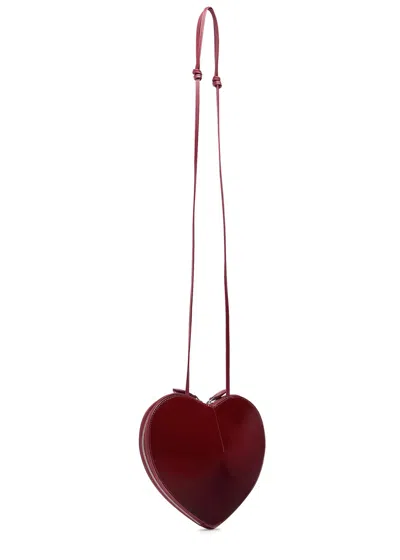Alaïa Alaia Women Le Coeur Patent Leather Crossbody Bag In Burgundy