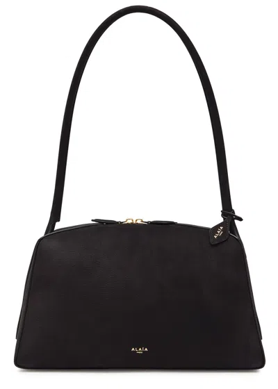 Alaïa Le Bouledogue Bowling Shoulder Bag In Nubuck Leather In Black