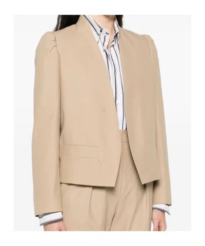 Max Mara Phebe Puff-sleeve Open-front Jacket In Multi