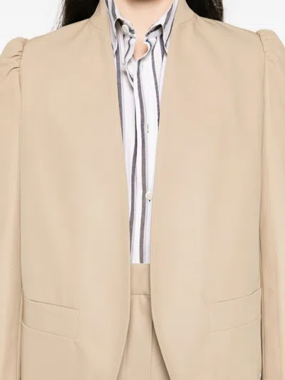 Max Mara Phebe Puff-sleeve Open-front Jacket In Multi