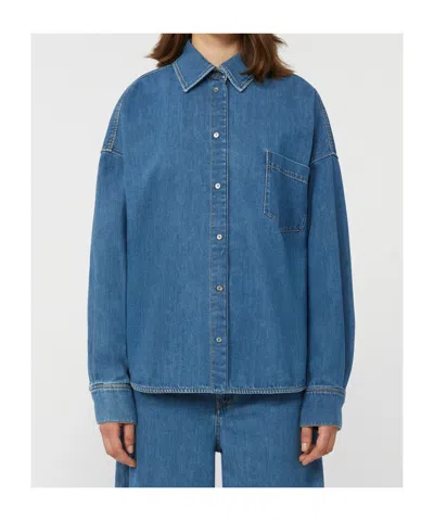 Weekend Max Mara Camicia Oversize Medium Blue In Multi