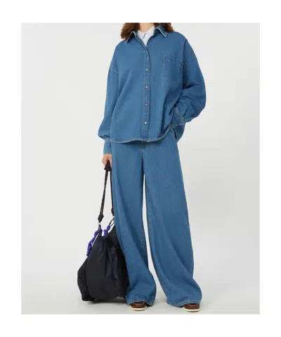 Weekend Max Mara Camicia Oversize Medium Blue In Multi