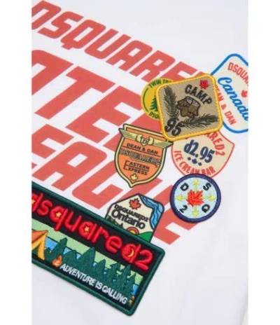 Dsquared2 T-shirt With Logo And Patch Applications In White