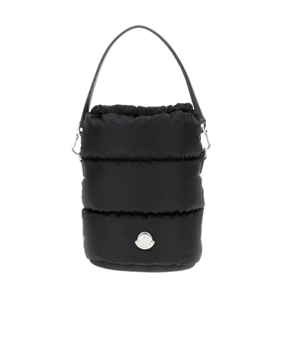 Moncler Caradoc Fabric Bucket Bag With Adjustable Strap In Black