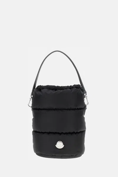 Moncler Caradoc Fabric Bucket Bag With Adjustable Strap In Black