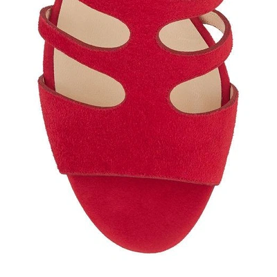 Shop Jimmy Choo Ren 35 Red Suede Sandals