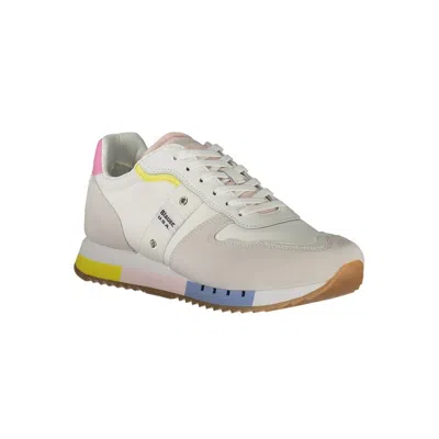 Blauer Leather Suede Panel Trainers In White