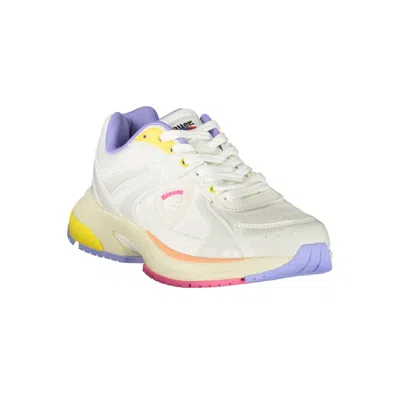 Blauer White Polyester Sneaker In White