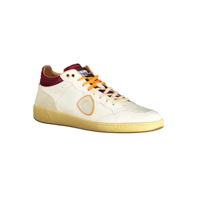 Blauer White Leather Men Sneaker In Multi