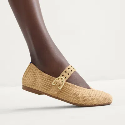 Rothys Women's Max Buckle Knit Mesh Mary Jane Flats In Nude