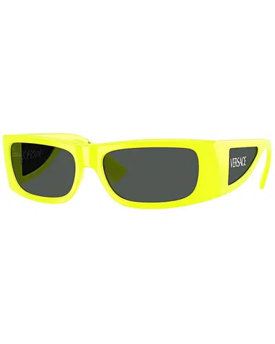 Versace Grey Wrap Men's Sunglasses Ve4482 544987 57 In Yellow