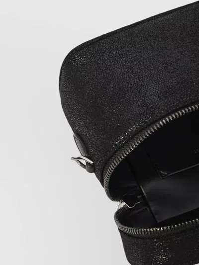Stella Mccartney Womens Black Falabella Shaggy Woven Vanity Case In Black