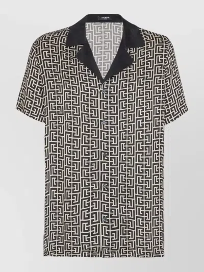 Balmain Short Sleeves Shirt Geometric Pattern Collar In Multi