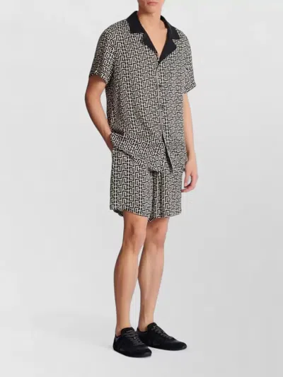 Balmain Short Sleeves Shirt Geometric Pattern Collar In Multi